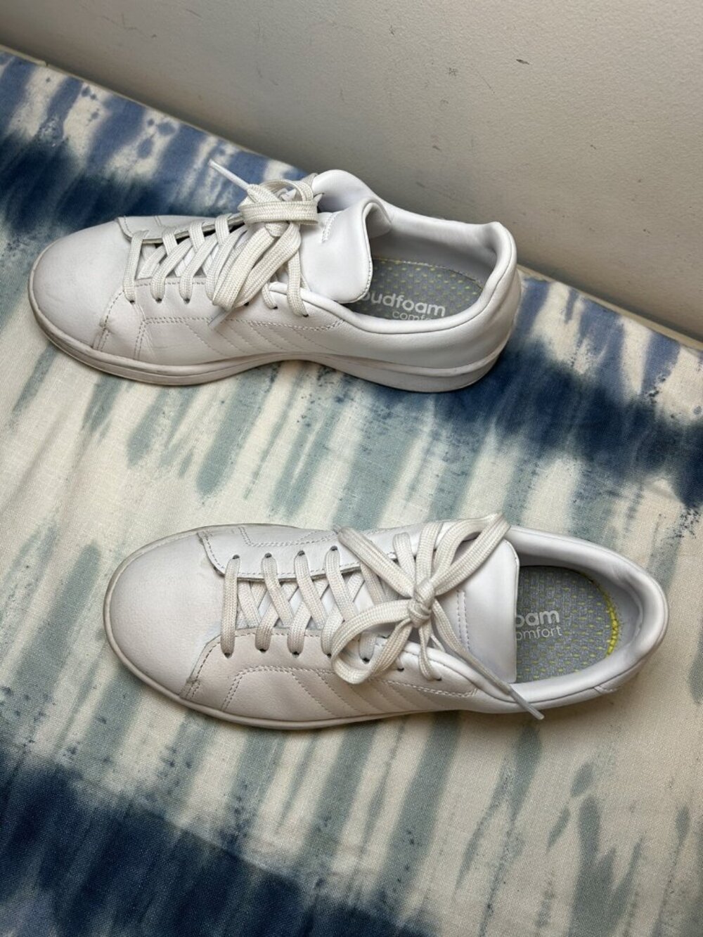 Adidas Neo Women's Cloudfoam Memory Shoes Size 7.5 White Blue 7 1/2 Sneakers - Picture 3 of 12